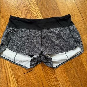 Lululemon Women's Black and White Running Shorts